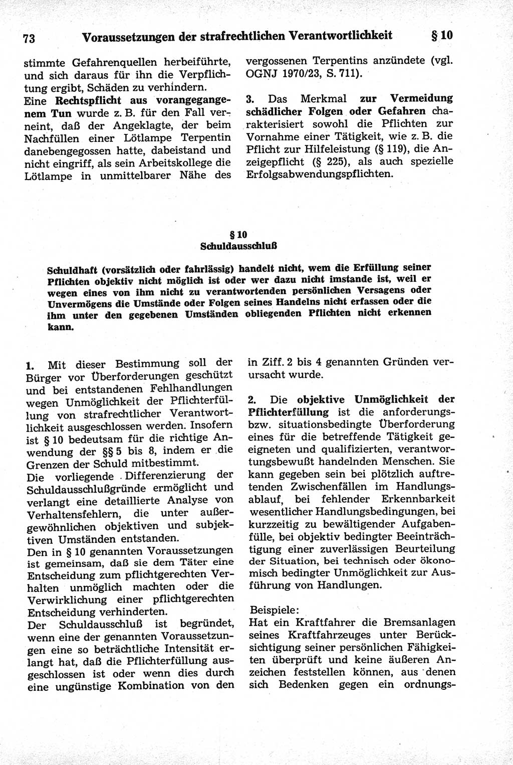 Strafrecht der Deutschen Demokratischen Republik (DDR), Kommentar zum Strafgesetzbuch (StGB) 1981, Seite 73 (Strafr. DDR Komm. StGB 1981, S. 73)