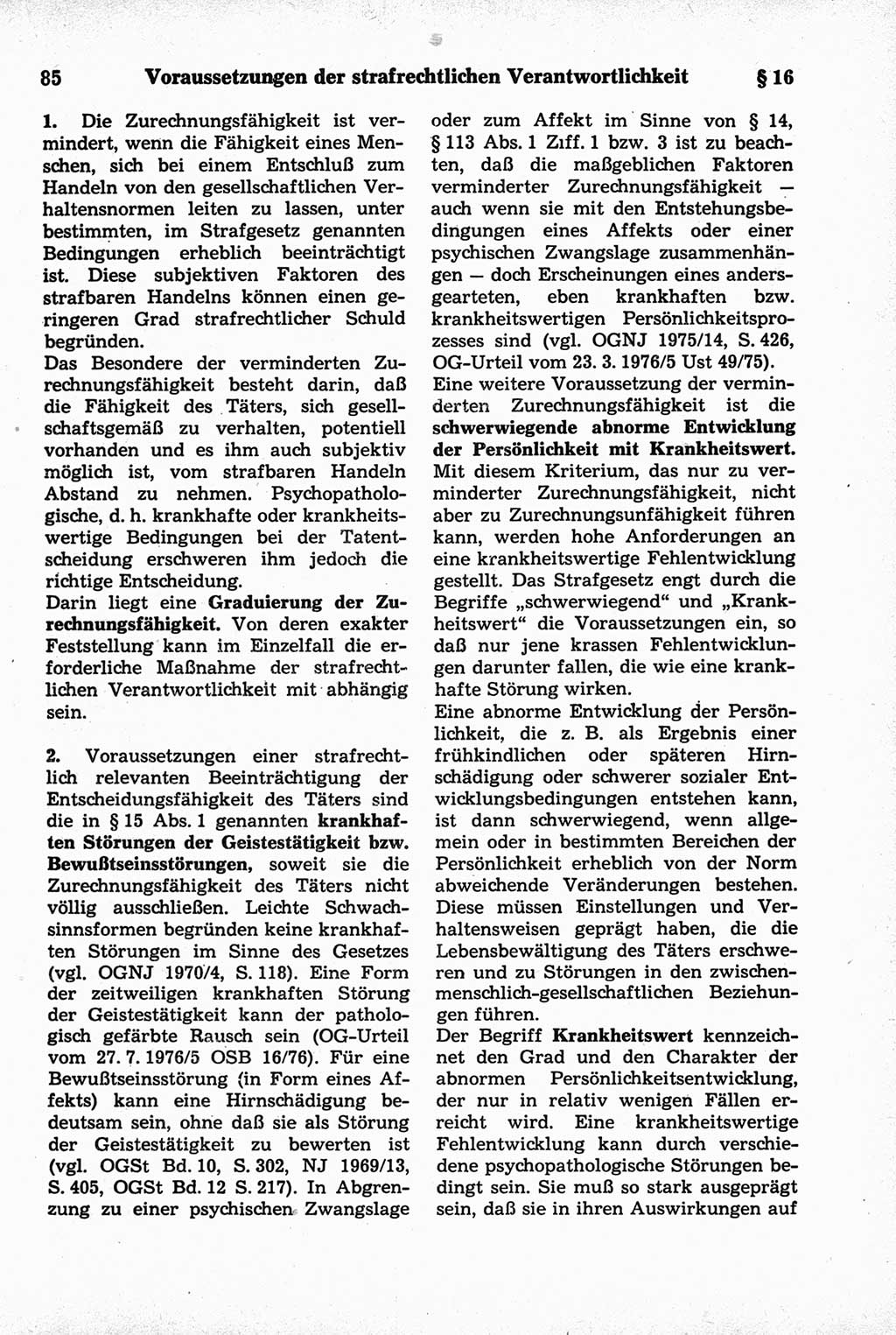 Strafrecht der Deutschen Demokratischen Republik (DDR), Kommentar zum Strafgesetzbuch (StGB) 1981, Seite 85 (Strafr. DDR Komm. StGB 1981, S. 85)