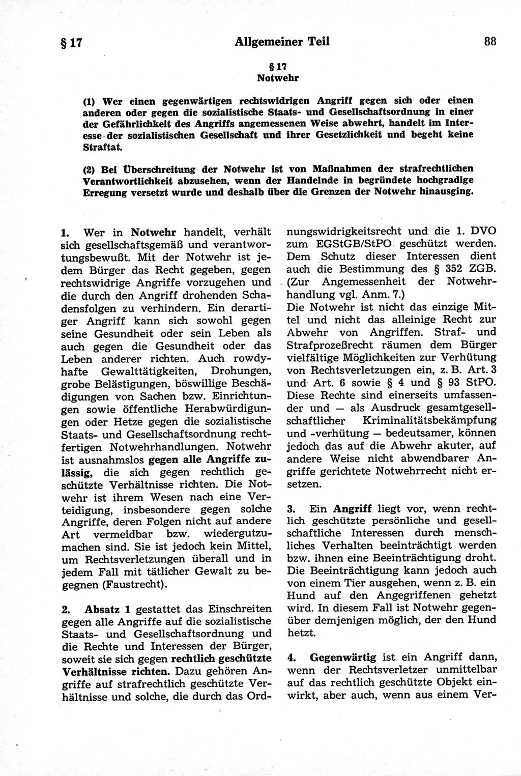 Strafrecht der Deutschen Demokratischen Republik (DDR), Kommentar zum Strafgesetzbuch (StGB) 1981, Seite 88 (Strafr. DDR Komm. StGB 1981, S. 88)