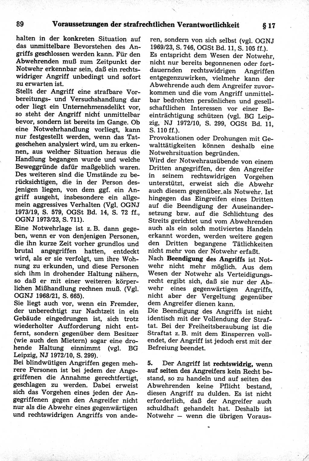 Strafrecht der Deutschen Demokratischen Republik (DDR), Kommentar zum Strafgesetzbuch (StGB) 1981, Seite 89 (Strafr. DDR Komm. StGB 1981, S. 89)