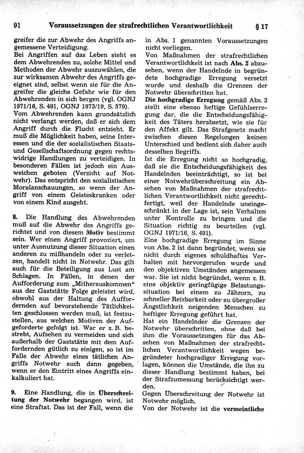 Strafrecht der Deutschen Demokratischen Republik (DDR), Kommentar zum Strafgesetzbuch (StGB) 1981, Seite 91 (Strafr. DDR Komm. StGB 1981, S. 91)
