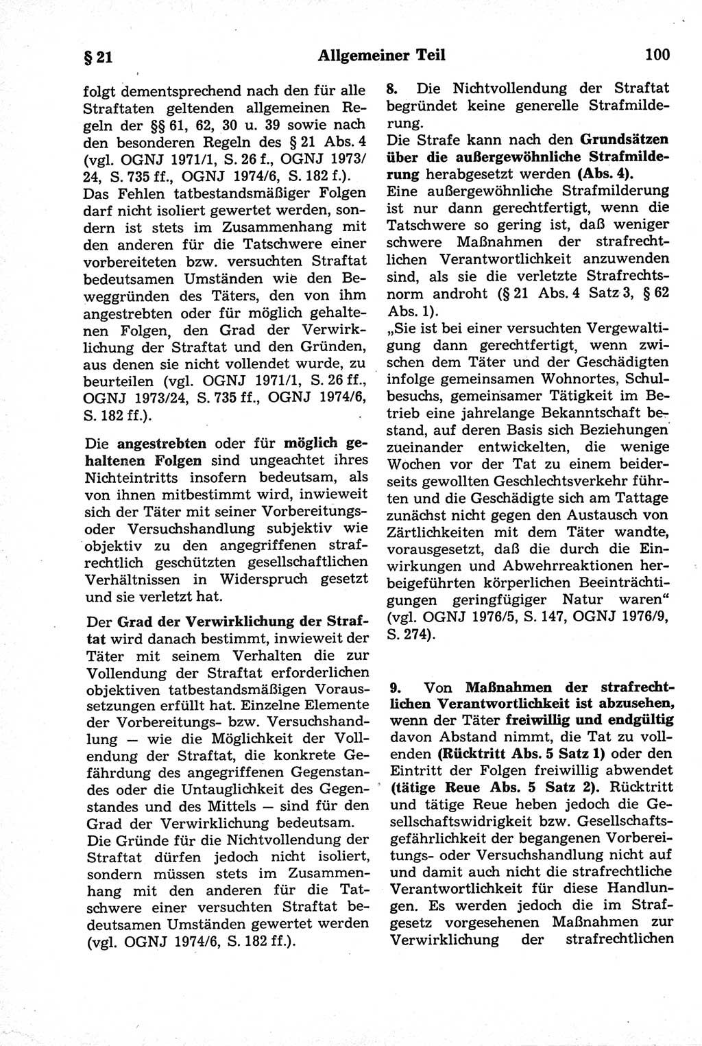 Strafrecht der Deutschen Demokratischen Republik (DDR), Kommentar zum Strafgesetzbuch (StGB) 1981, Seite 100 (Strafr. DDR Komm. StGB 1981, S. 100)