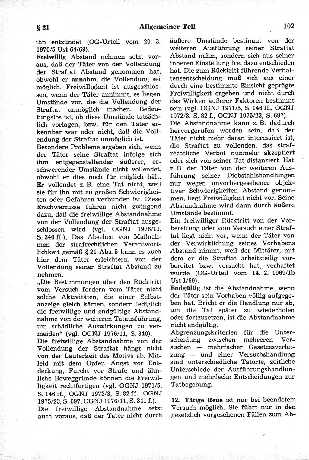 Strafrecht der Deutschen Demokratischen Republik (DDR), Kommentar zum Strafgesetzbuch (StGB) 1981, Seite 102 (Strafr. DDR Komm. StGB 1981, S. 102)