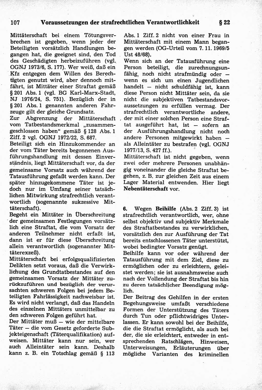 Strafrecht der Deutschen Demokratischen Republik (DDR), Kommentar zum Strafgesetzbuch (StGB) 1981, Seite 107 (Strafr. DDR Komm. StGB 1981, S. 107)