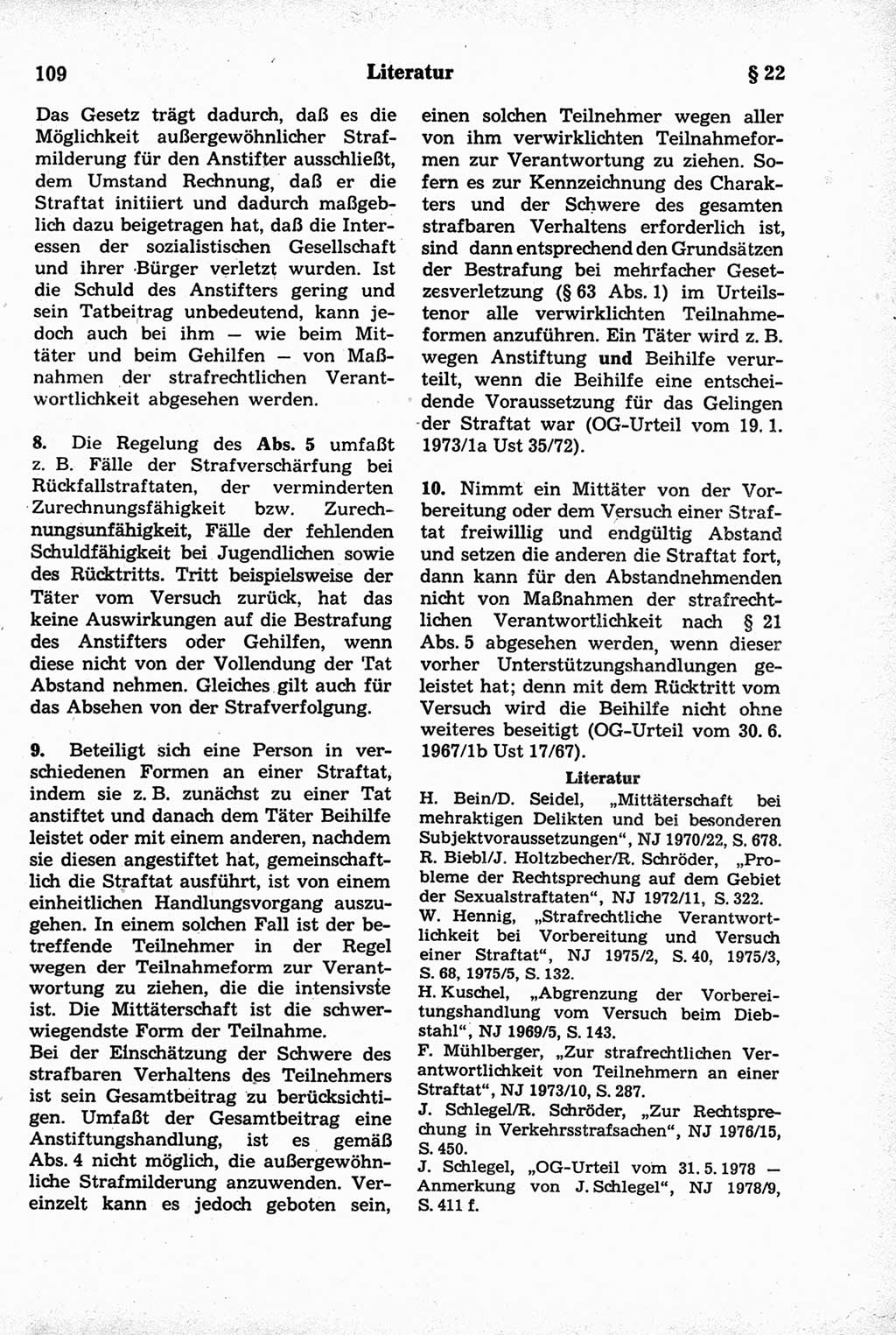 Strafrecht der Deutschen Demokratischen Republik (DDR), Kommentar zum Strafgesetzbuch (StGB) 1981, Seite 109 (Strafr. DDR Komm. StGB 1981, S. 109)