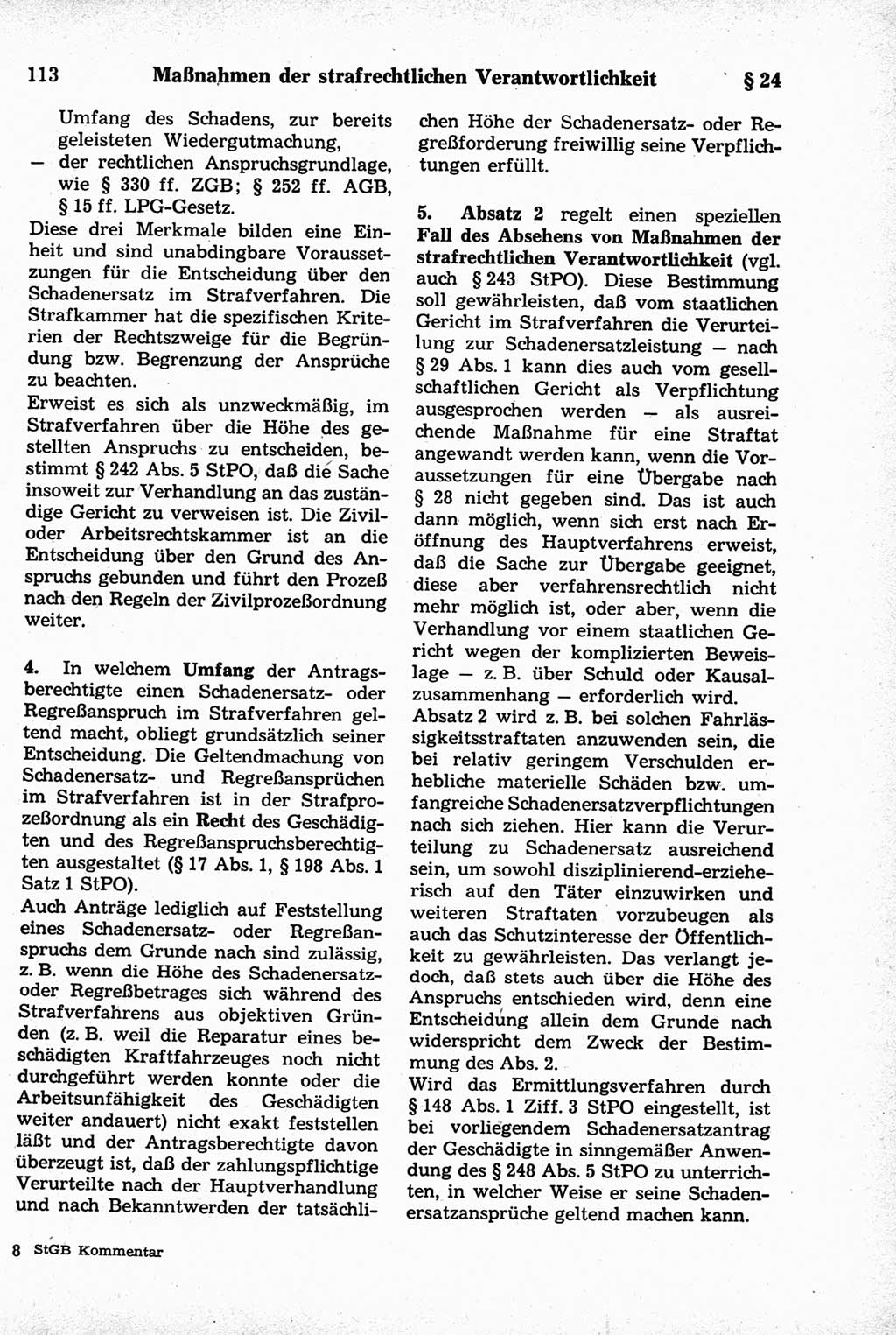 Strafrecht der Deutschen Demokratischen Republik (DDR), Kommentar zum Strafgesetzbuch (StGB) 1981, Seite 113 (Strafr. DDR Komm. StGB 1981, S. 113)