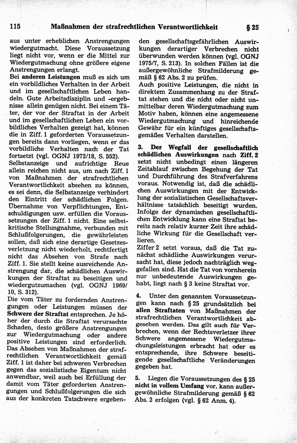 Strafrecht der Deutschen Demokratischen Republik (DDR), Kommentar zum Strafgesetzbuch (StGB) 1981, Seite 115 (Strafr. DDR Komm. StGB 1981, S. 115)