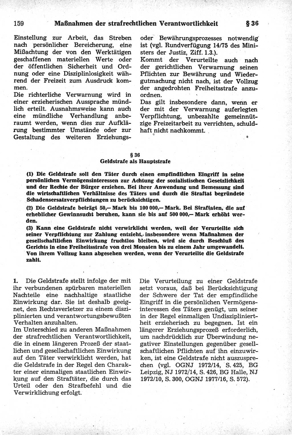 Strafrecht der Deutschen Demokratischen Republik (DDR), Kommentar zum Strafgesetzbuch (StGB) 1981, Seite 159 (Strafr. DDR Komm. StGB 1981, S. 159)