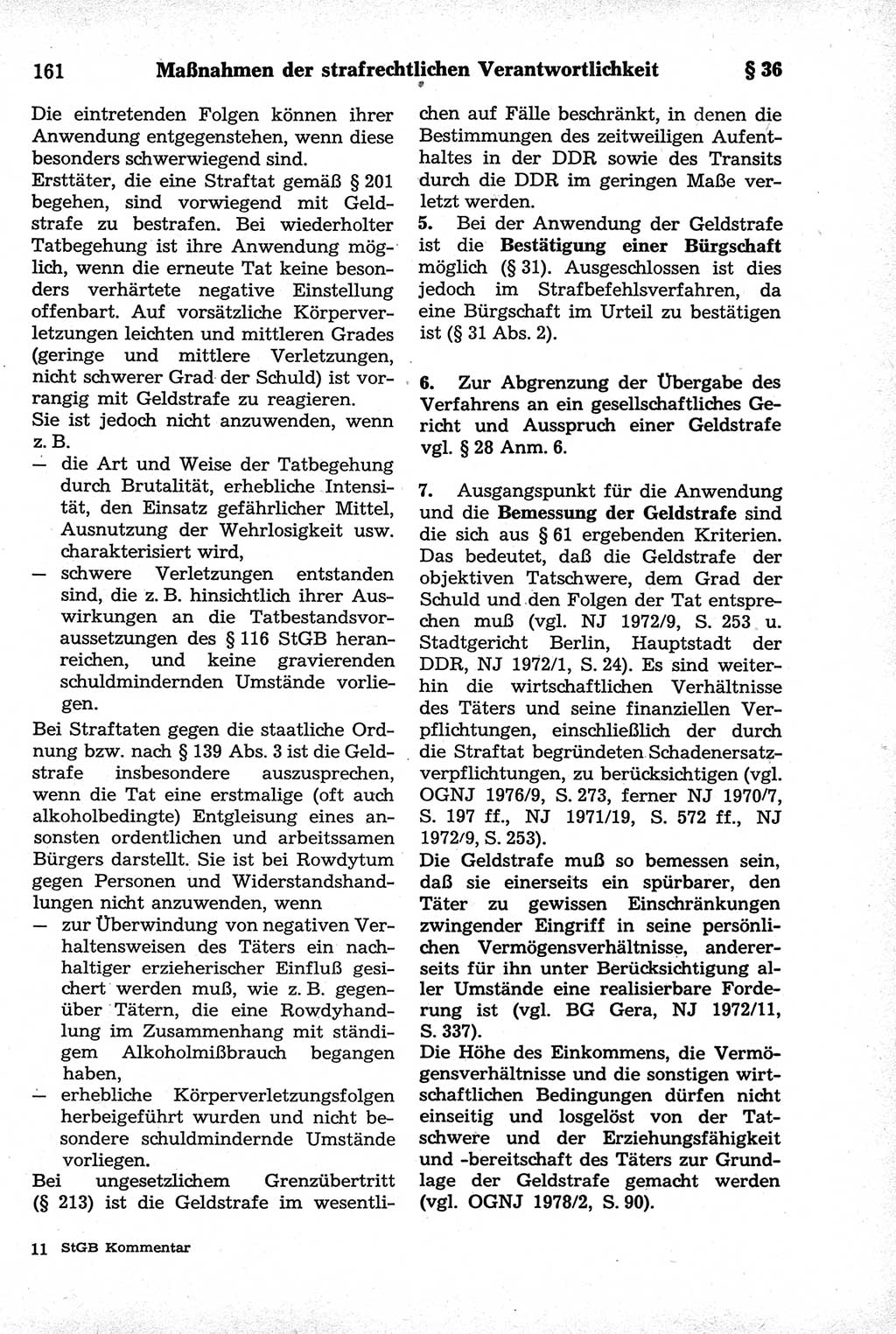 Strafrecht der Deutschen Demokratischen Republik (DDR), Kommentar zum Strafgesetzbuch (StGB) 1981, Seite 161 (Strafr. DDR Komm. StGB 1981, S. 161)