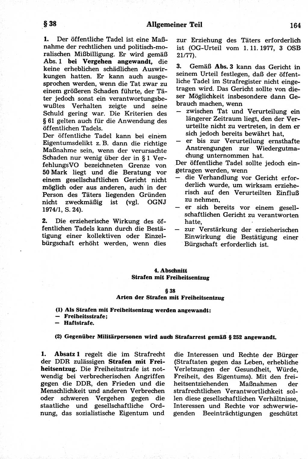 Strafrecht der Deutschen Demokratischen Republik (DDR), Kommentar zum Strafgesetzbuch (StGB) 1981, Seite 164 (Strafr. DDR Komm. StGB 1981, S. 164)