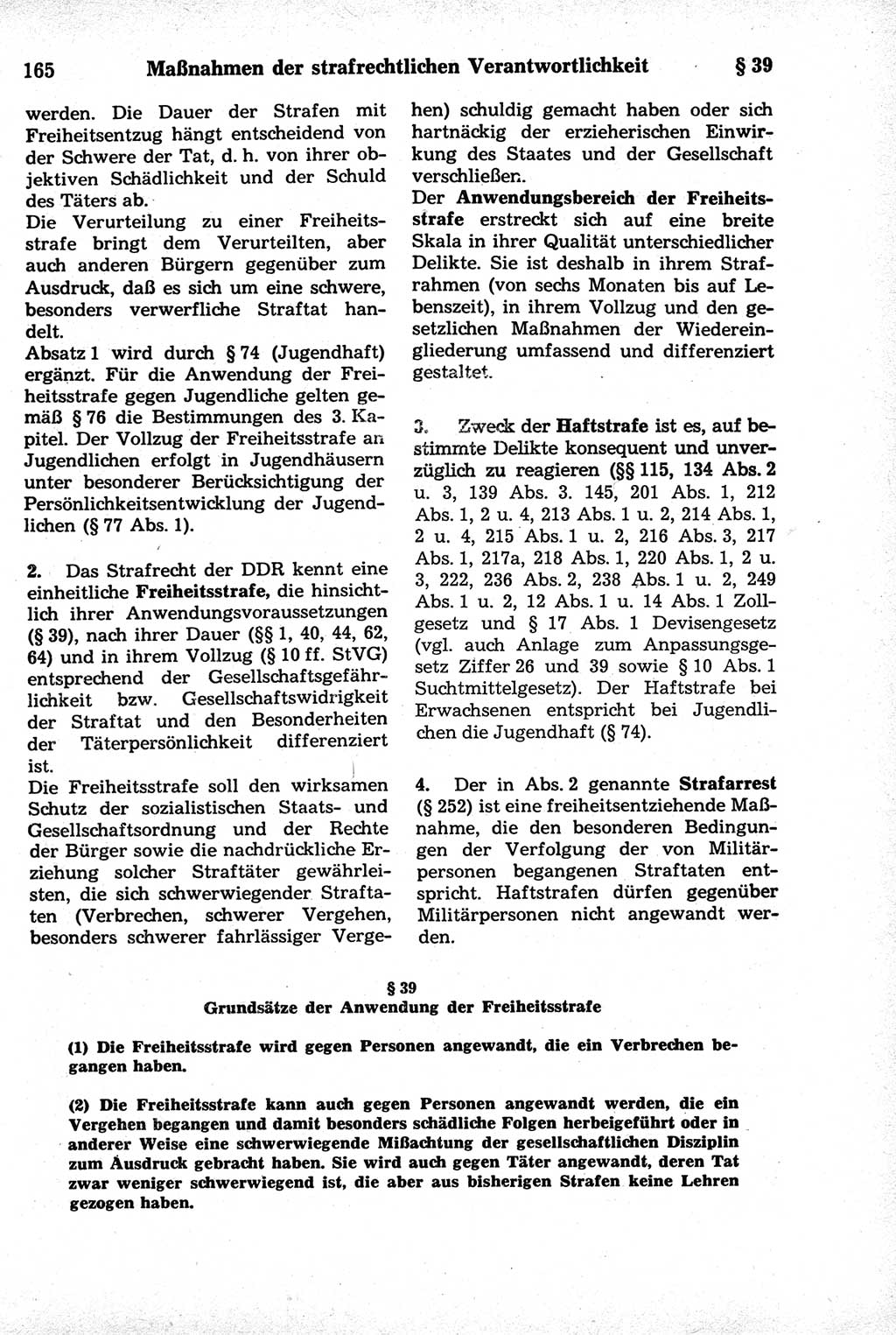 Strafrecht der Deutschen Demokratischen Republik (DDR), Kommentar zum Strafgesetzbuch (StGB) 1981, Seite 165 (Strafr. DDR Komm. StGB 1981, S. 165)