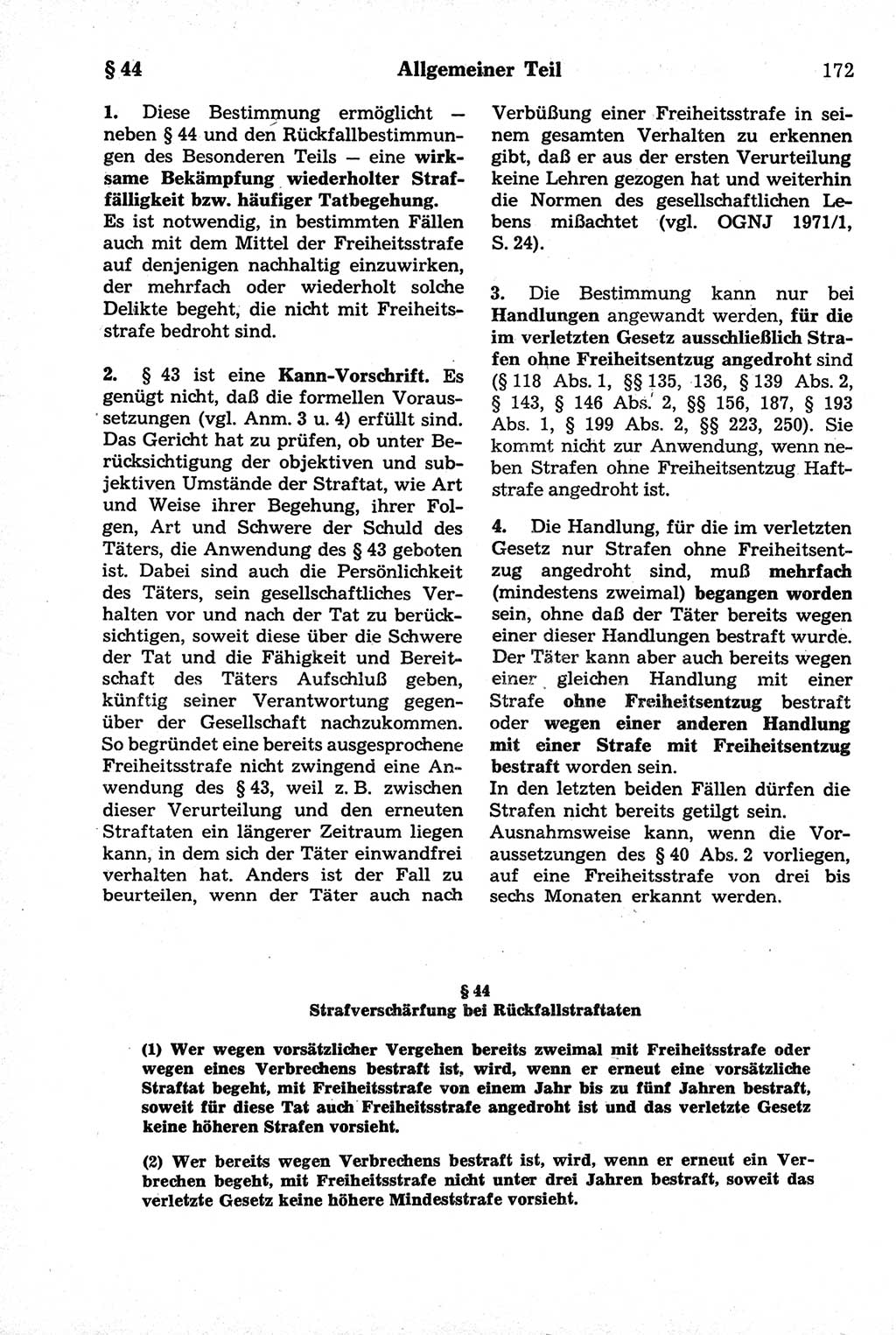 Strafrecht der Deutschen Demokratischen Republik (DDR), Kommentar zum Strafgesetzbuch (StGB) 1981, Seite 172 (Strafr. DDR Komm. StGB 1981, S. 172)