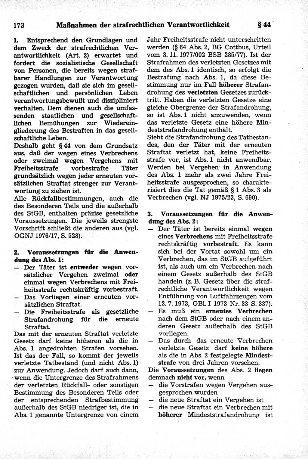 Strafrecht der Deutschen Demokratischen Republik (DDR), Kommentar zum Strafgesetzbuch (StGB) 1981, Seite 173 (Strafr. DDR Komm. StGB 1981, S. 173)