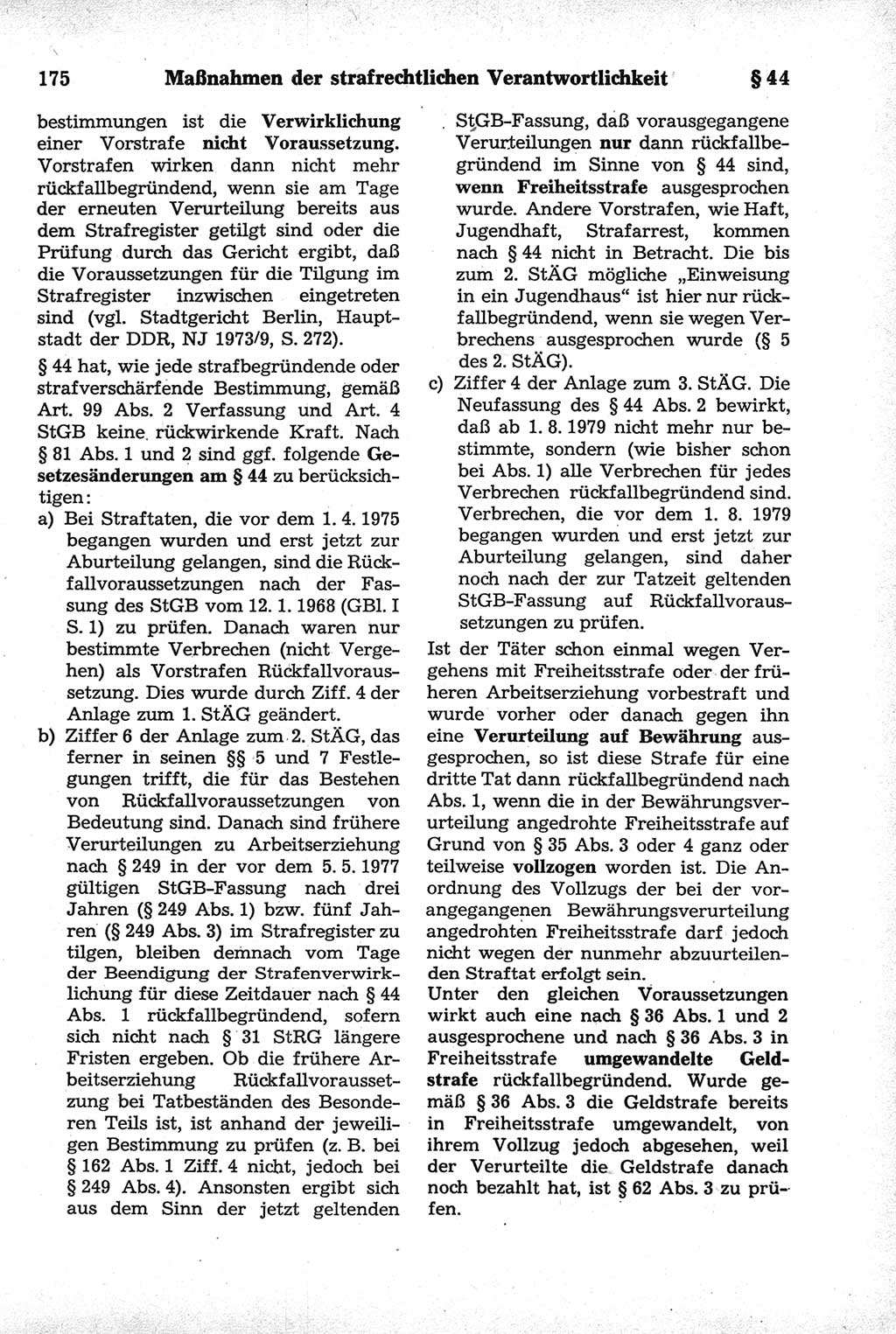 Strafrecht der Deutschen Demokratischen Republik (DDR), Kommentar zum Strafgesetzbuch (StGB) 1981, Seite 175 (Strafr. DDR Komm. StGB 1981, S. 175)