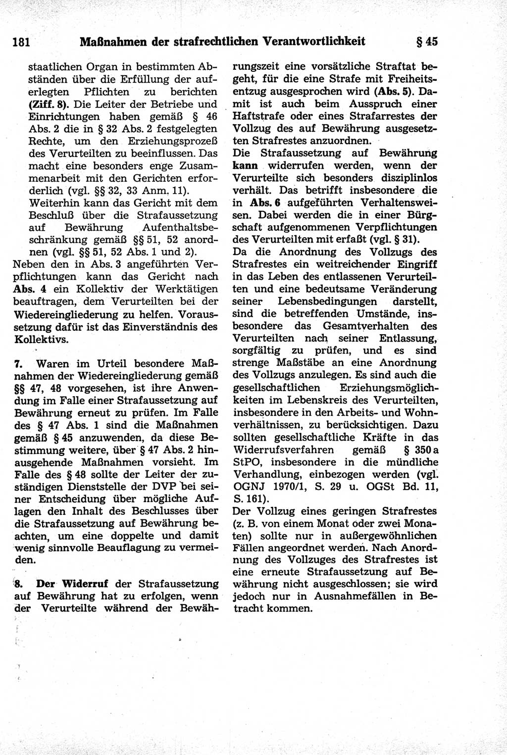 Strafrecht der Deutschen Demokratischen Republik (DDR), Kommentar zum Strafgesetzbuch (StGB) 1981, Seite 181 (Strafr. DDR Komm. StGB 1981, S. 181)