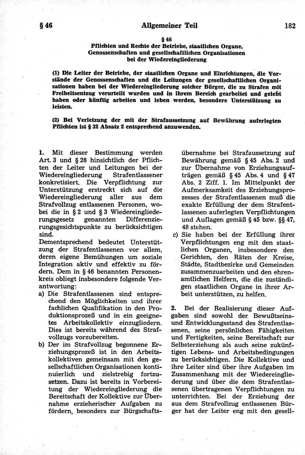 Strafrecht der Deutschen Demokratischen Republik (DDR), Kommentar zum Strafgesetzbuch (StGB) 1981, Seite 182 (Strafr. DDR Komm. StGB 1981, S. 182)