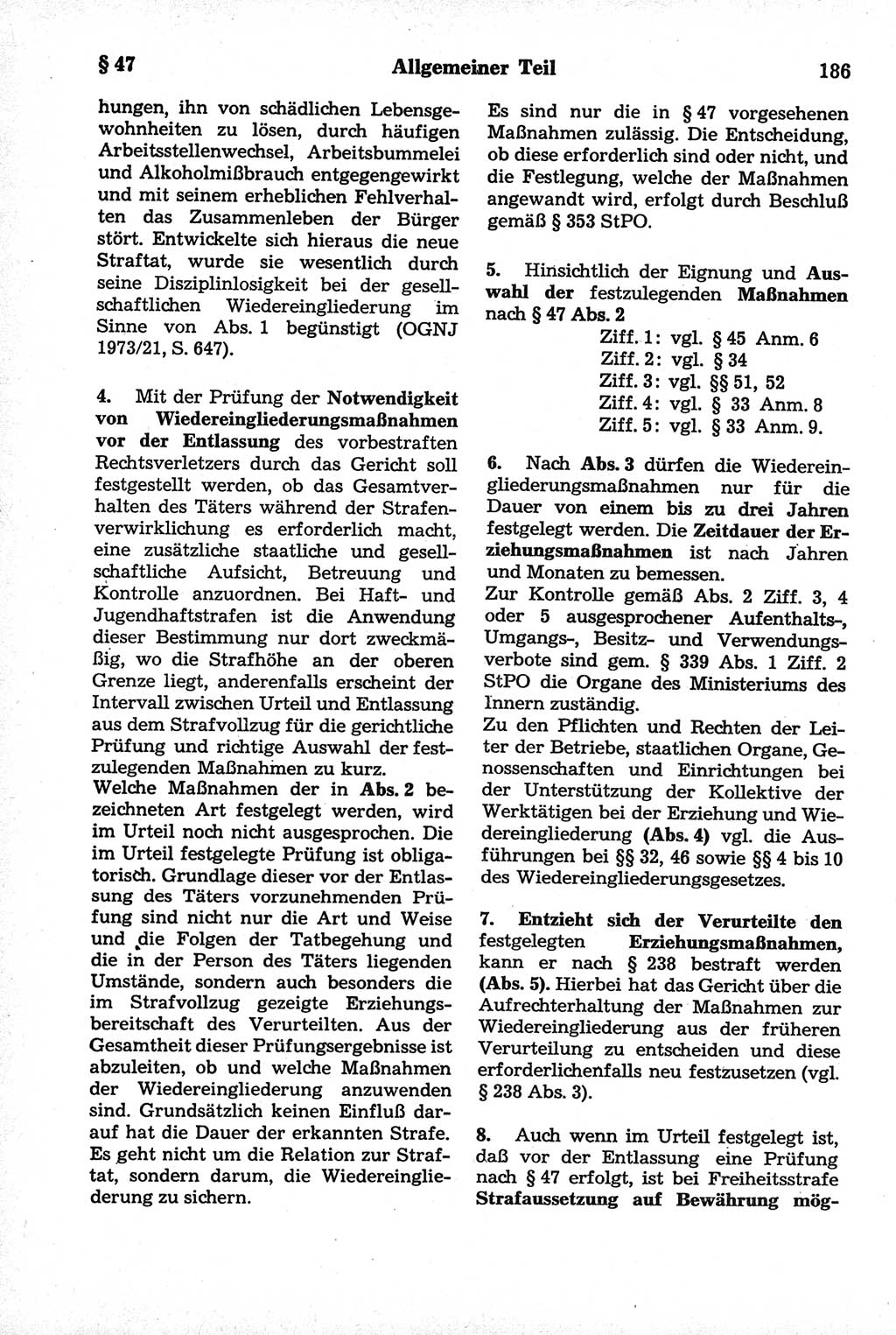 Strafrecht der Deutschen Demokratischen Republik (DDR), Kommentar zum Strafgesetzbuch (StGB) 1981, Seite 186 (Strafr. DDR Komm. StGB 1981, S. 186)