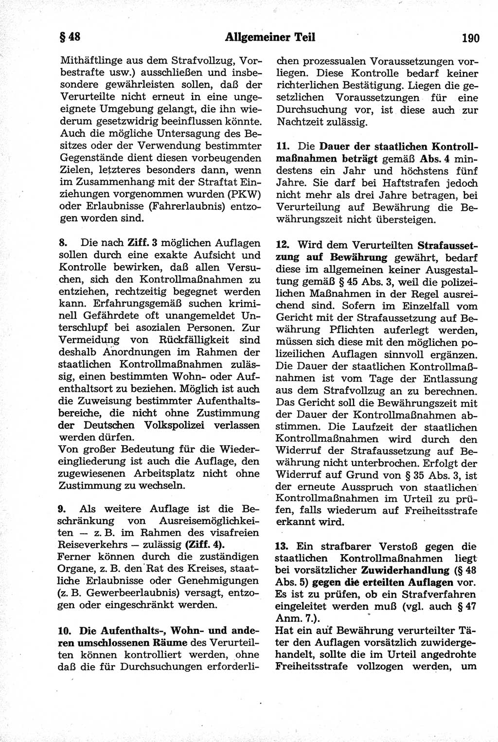 Strafrecht der Deutschen Demokratischen Republik (DDR), Kommentar zum Strafgesetzbuch (StGB) 1981, Seite 190 (Strafr. DDR Komm. StGB 1981, S. 190)