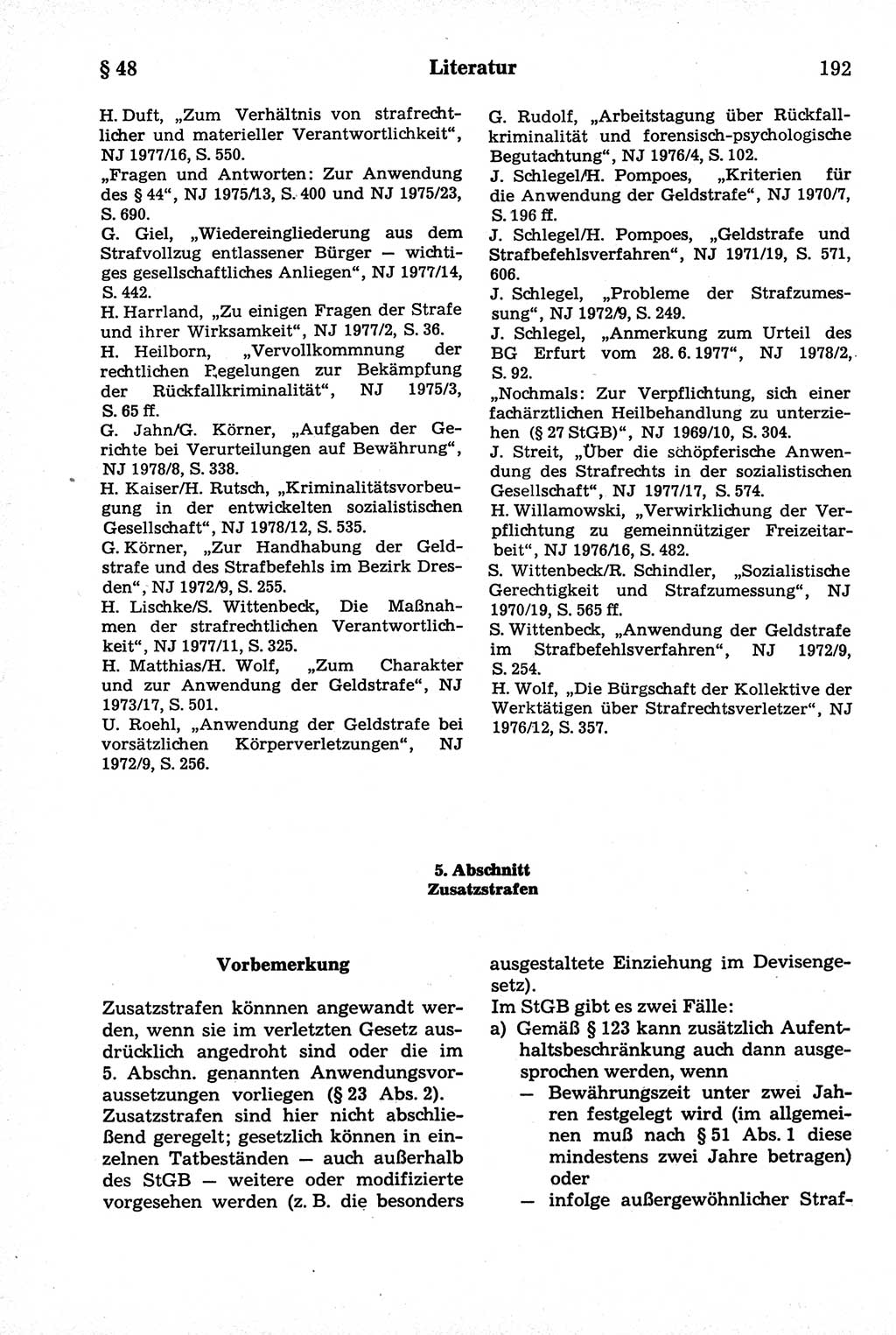 Strafrecht der Deutschen Demokratischen Republik (DDR), Kommentar zum Strafgesetzbuch (StGB) 1981, Seite 192 (Strafr. DDR Komm. StGB 1981, S. 192)