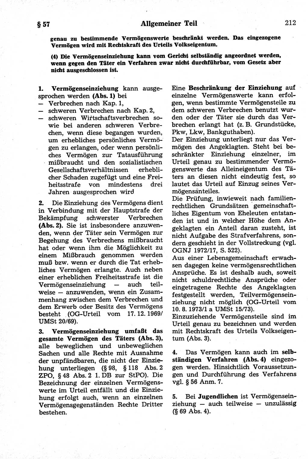 Strafrecht der Deutschen Demokratischen Republik (DDR), Kommentar zum Strafgesetzbuch (StGB) 1981, Seite 212 (Strafr. DDR Komm. StGB 1981, S. 212)