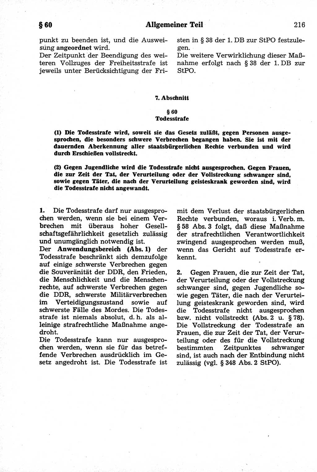 Strafrecht der Deutschen Demokratischen Republik (DDR), Kommentar zum Strafgesetzbuch (StGB) 1981, Seite 216 (Strafr. DDR Komm. StGB 1981, S. 216)