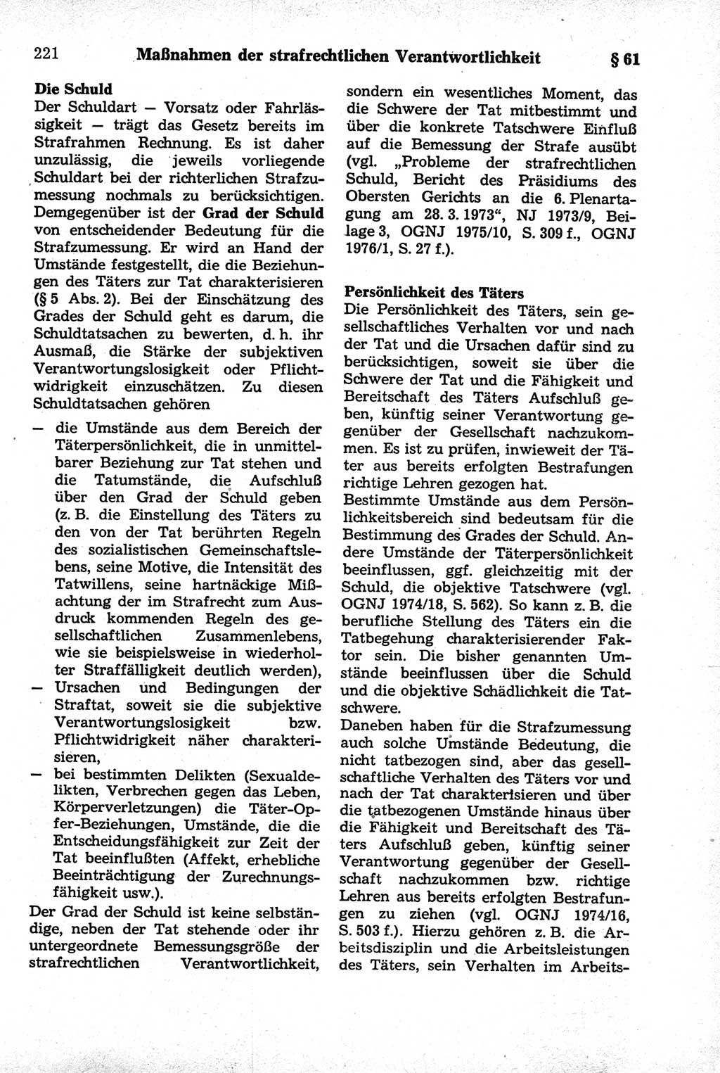 Strafrecht der Deutschen Demokratischen Republik (DDR), Kommentar zum Strafgesetzbuch (StGB) 1981, Seite 221 (Strafr. DDR Komm. StGB 1981, S. 221)