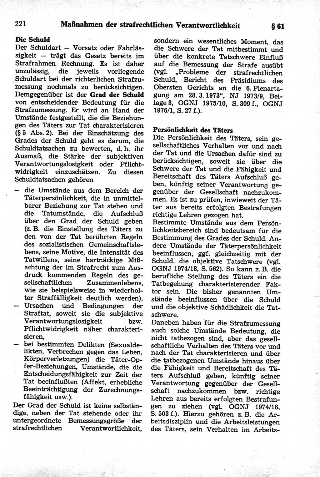 Strafrecht der Deutschen Demokratischen Republik (DDR), Kommentar zum Strafgesetzbuch (StGB) 1981, Seite 221 (Strafr. DDR Komm. StGB 1981, S. 221)