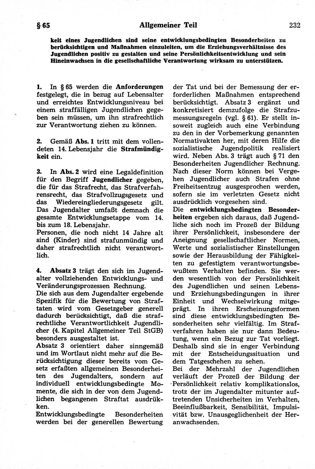 Strafrecht der Deutschen Demokratischen Republik (DDR), Kommentar zum Strafgesetzbuch (StGB) 1981, Seite 232 (Strafr. DDR Komm. StGB 1981, S. 232)