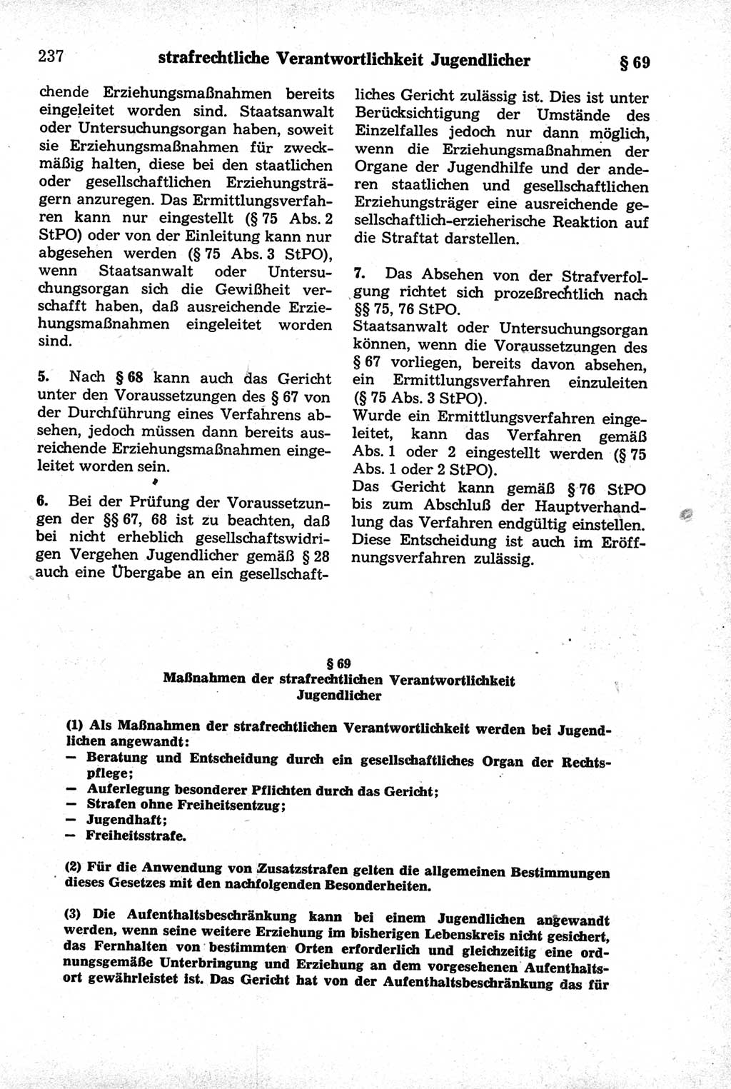 Strafrecht der Deutschen Demokratischen Republik (DDR), Kommentar zum Strafgesetzbuch (StGB) 1981, Seite 237 (Strafr. DDR Komm. StGB 1981, S. 237)