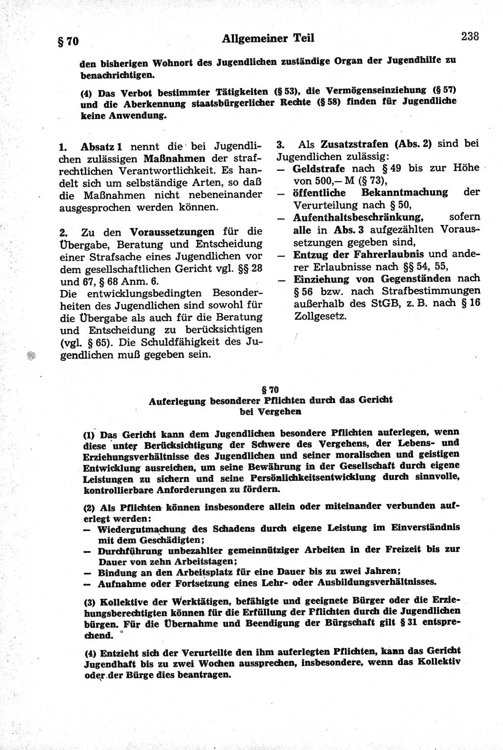 Strafrecht der Deutschen Demokratischen Republik (DDR), Kommentar zum Strafgesetzbuch (StGB) 1981, Seite 238 (Strafr. DDR Komm. StGB 1981, S. 238)