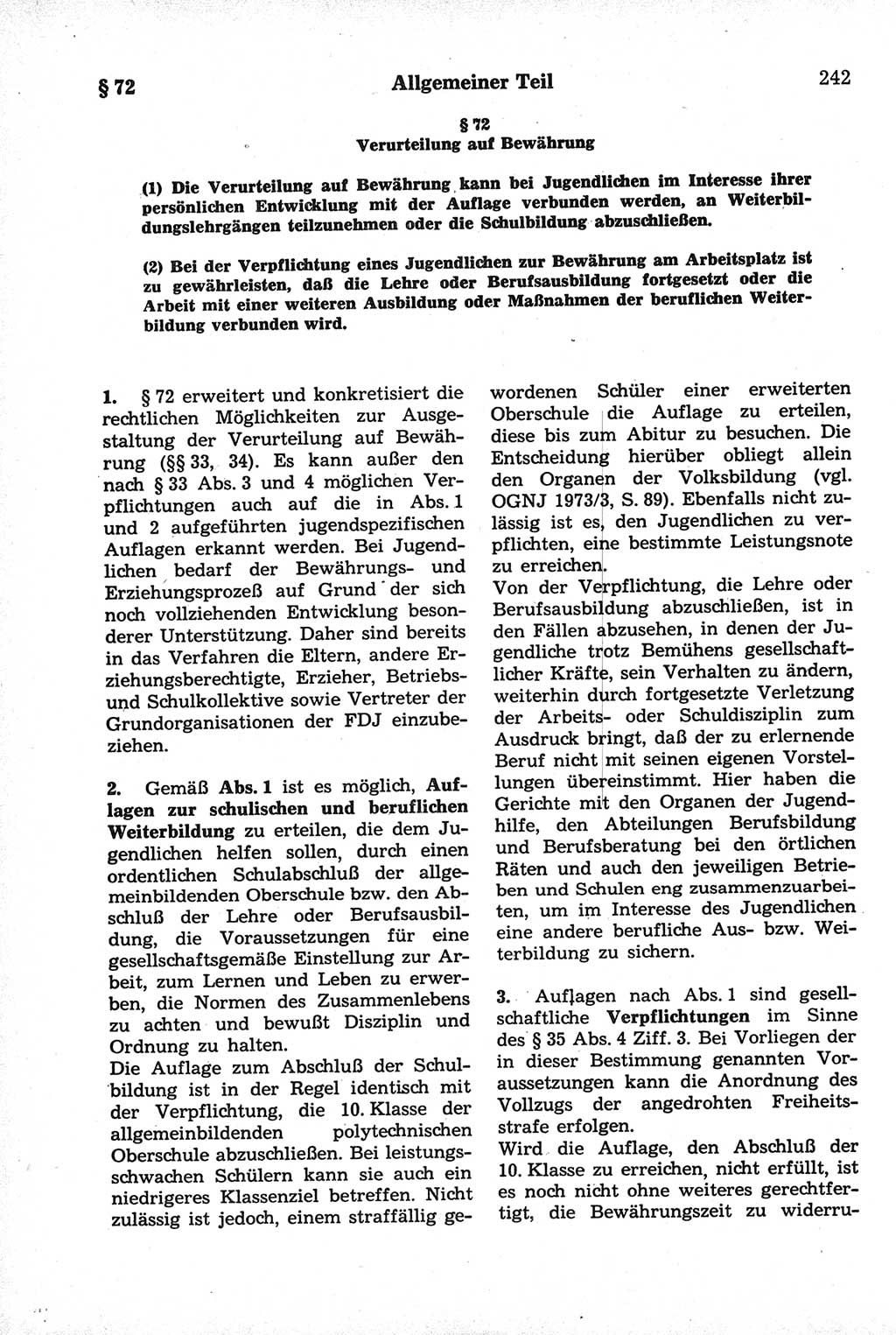 Strafrecht der Deutschen Demokratischen Republik (DDR), Kommentar zum Strafgesetzbuch (StGB) 1981, Seite 242 (Strafr. DDR Komm. StGB 1981, S. 242)