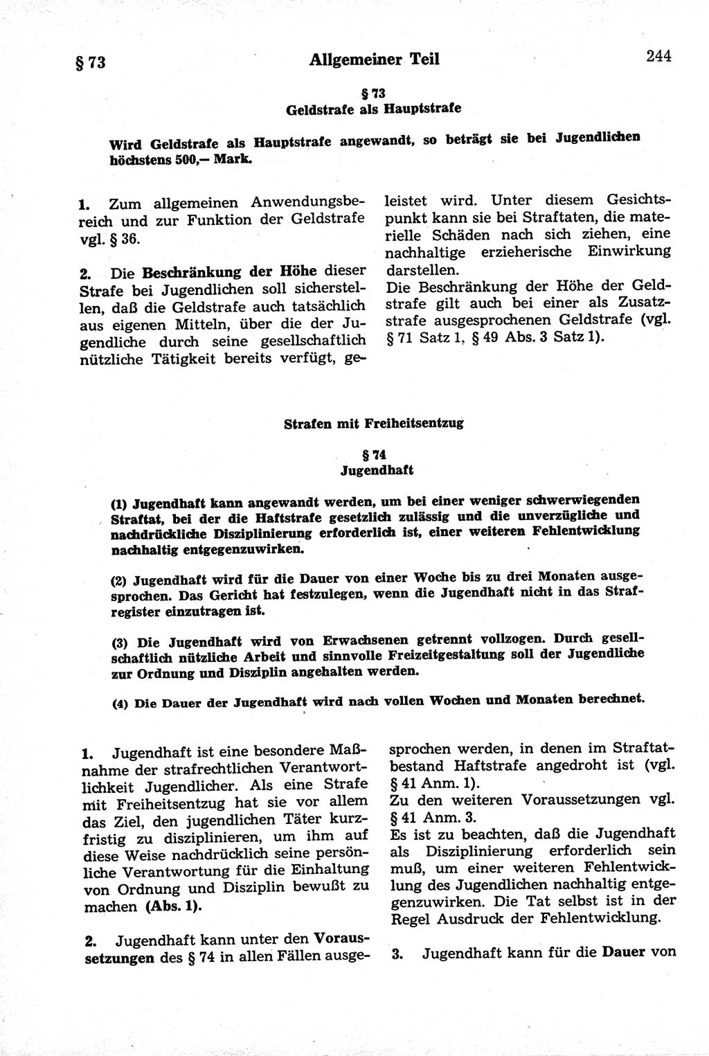 Strafrecht der Deutschen Demokratischen Republik (DDR), Kommentar zum Strafgesetzbuch (StGB) 1981, Seite 244 (Strafr. DDR Komm. StGB 1981, S. 244)