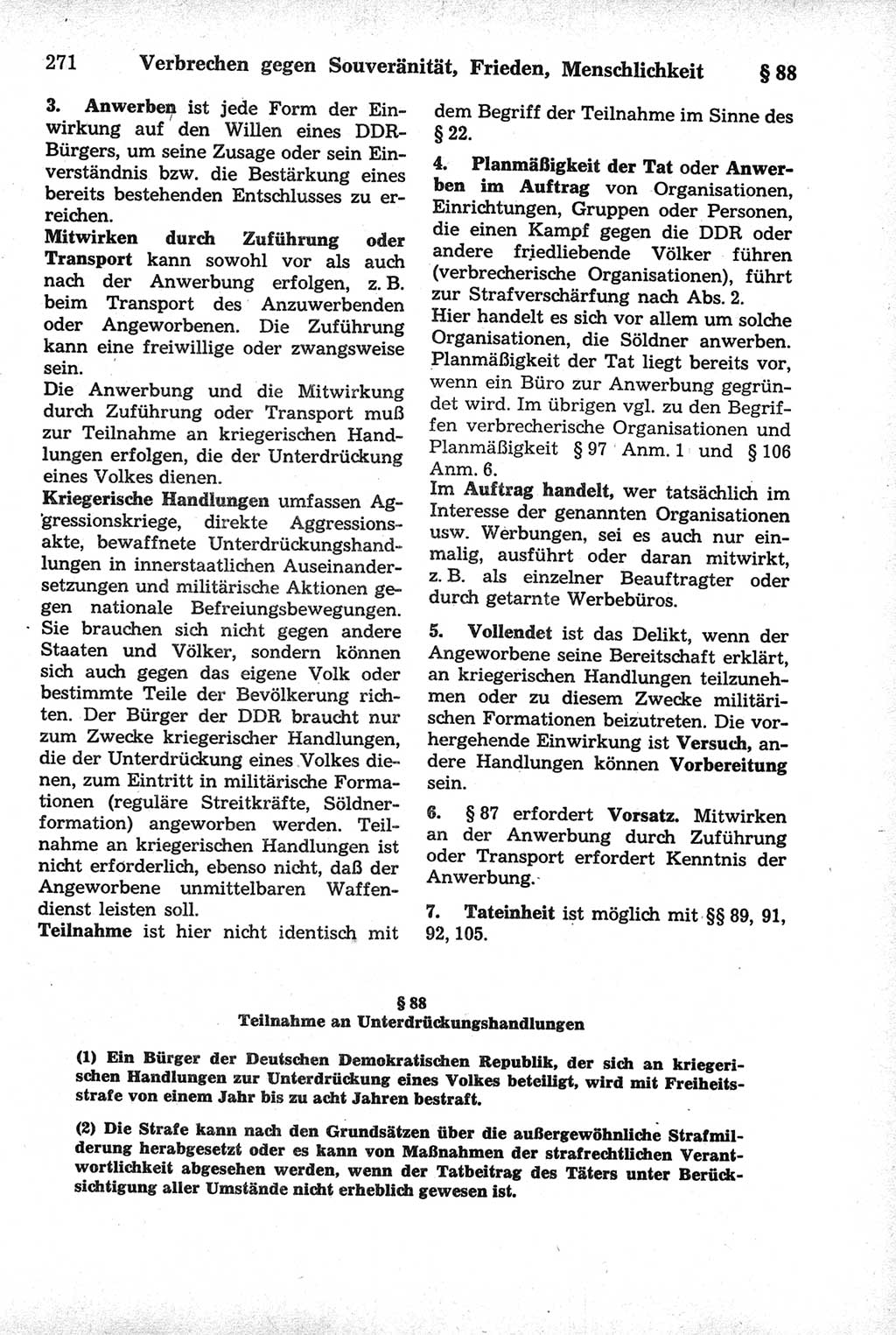 Strafrecht der Deutschen Demokratischen Republik (DDR), Kommentar zum Strafgesetzbuch (StGB) 1981, Seite 271 (Strafr. DDR Komm. StGB 1981, S. 271)