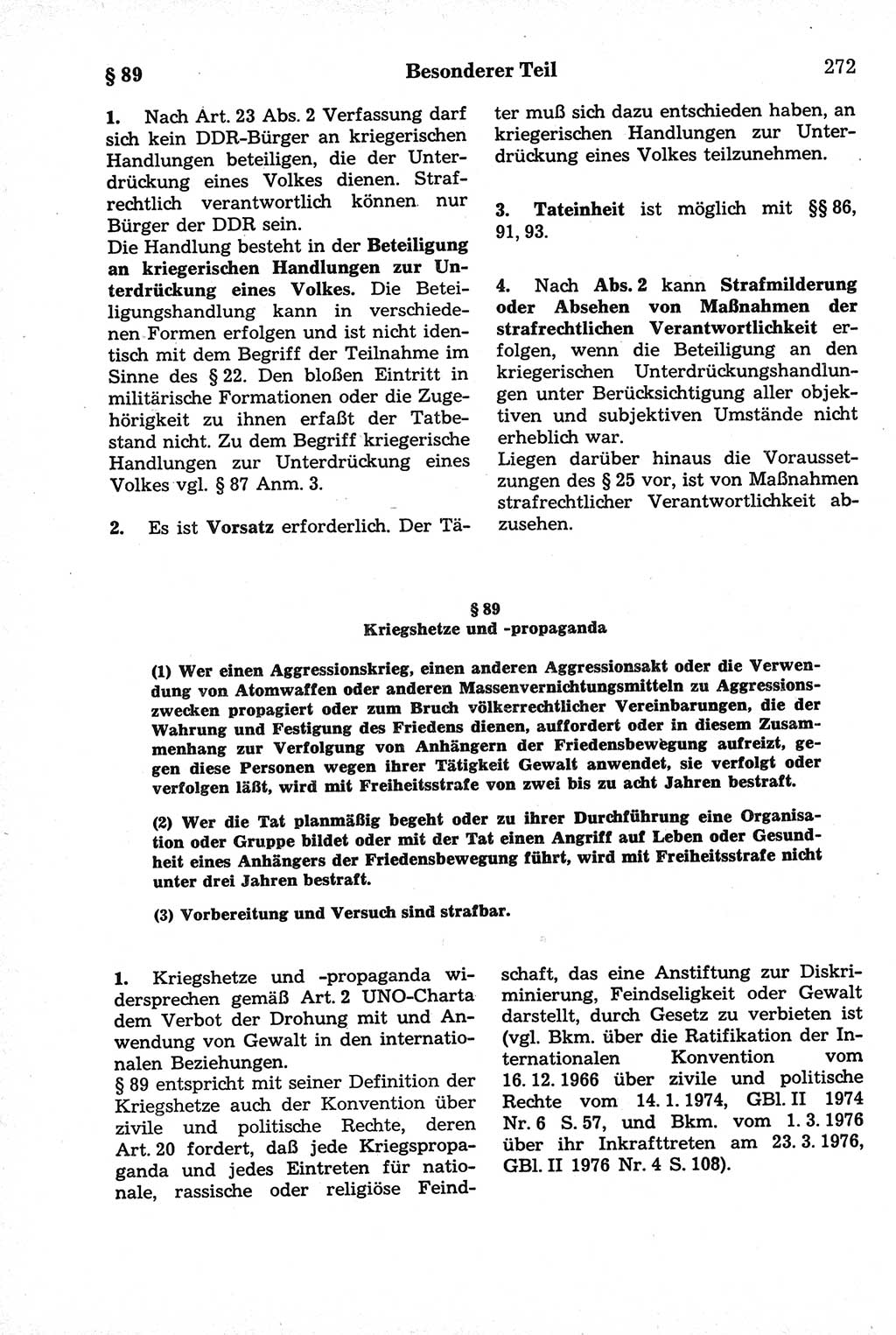 Strafrecht der Deutschen Demokratischen Republik (DDR), Kommentar zum Strafgesetzbuch (StGB) 1981, Seite 272 (Strafr. DDR Komm. StGB 1981, S. 272)