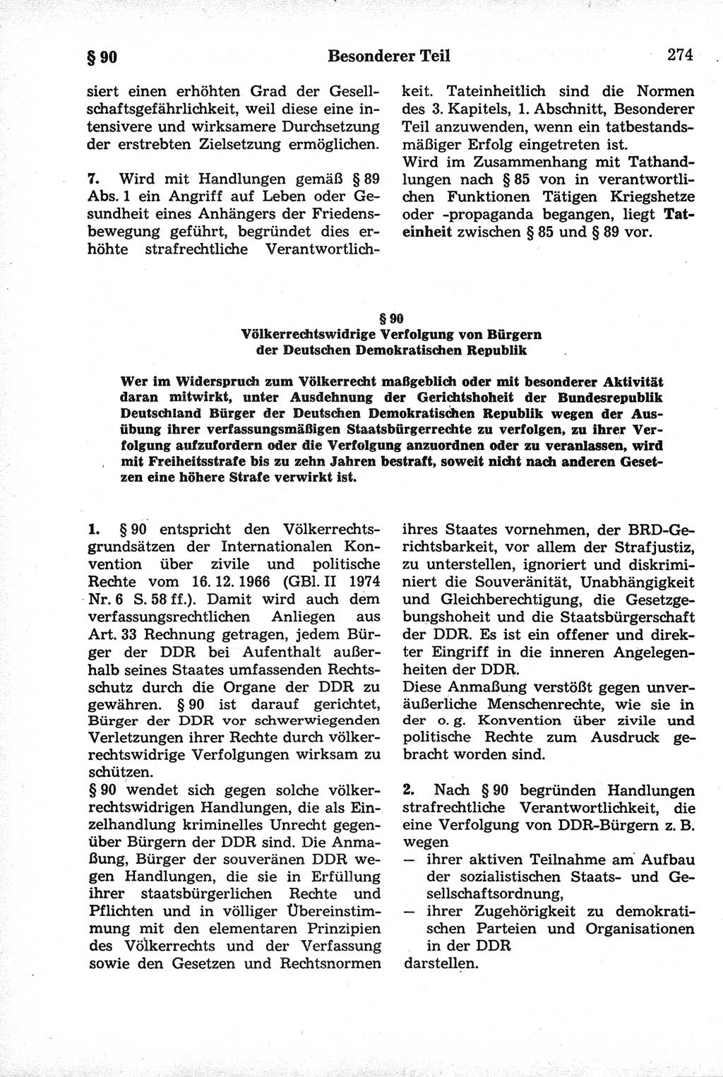 Strafrecht der Deutschen Demokratischen Republik (DDR), Kommentar zum Strafgesetzbuch (StGB) 1981, Seite 274 (Strafr. DDR Komm. StGB 1981, S. 274)