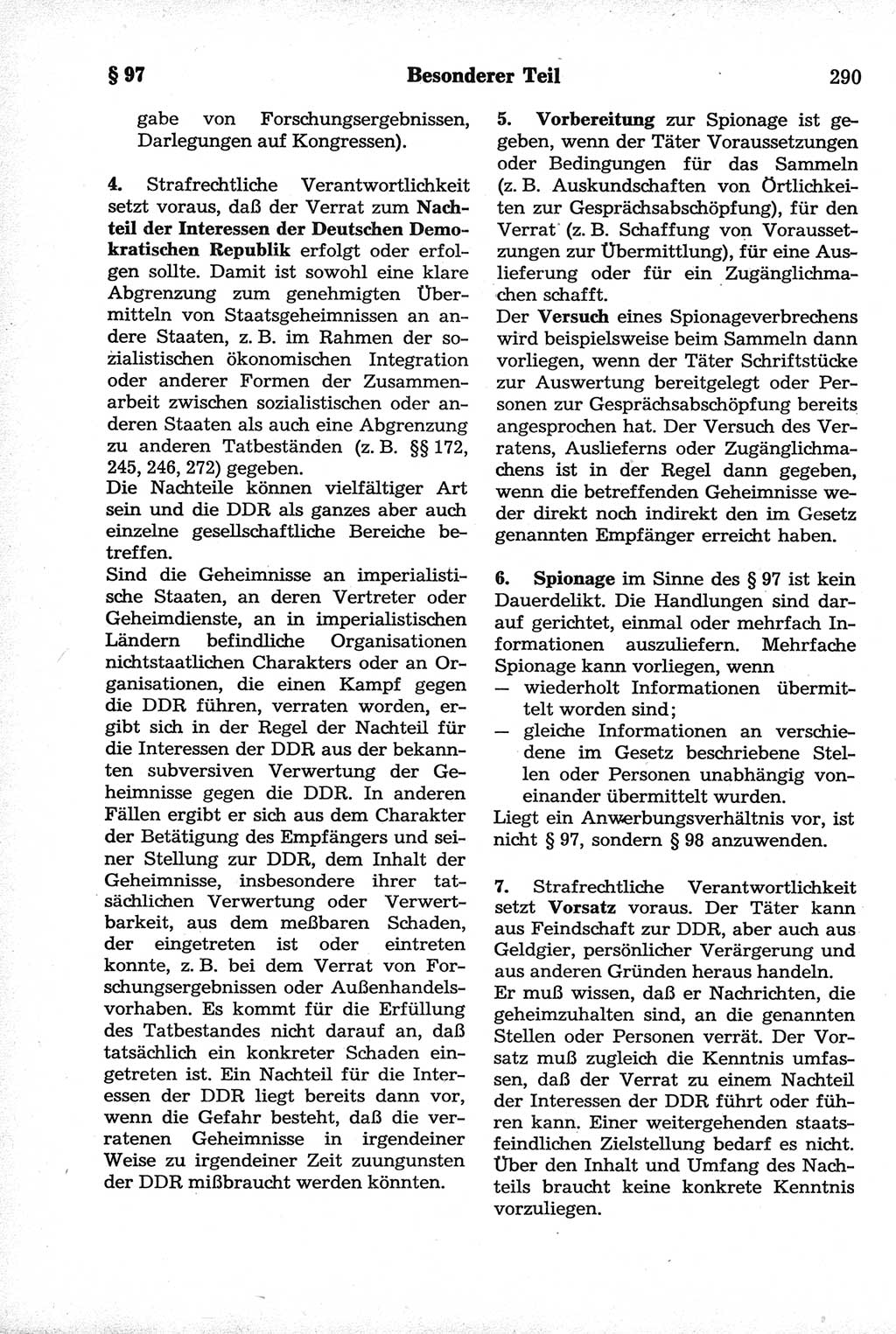 Strafrecht der Deutschen Demokratischen Republik (DDR), Kommentar zum Strafgesetzbuch (StGB) 1981, Seite 290 (Strafr. DDR Komm. StGB 1981, S. 290)