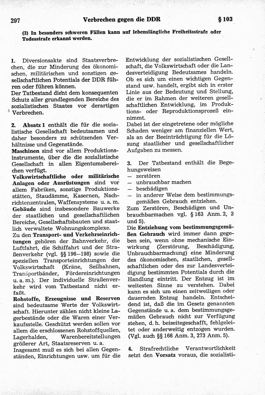 Strafrecht der Deutschen Demokratischen Republik (DDR), Kommentar zum Strafgesetzbuch (StGB) 1981, Seite 297 (Strafr. DDR Komm. StGB 1981, S. 297)