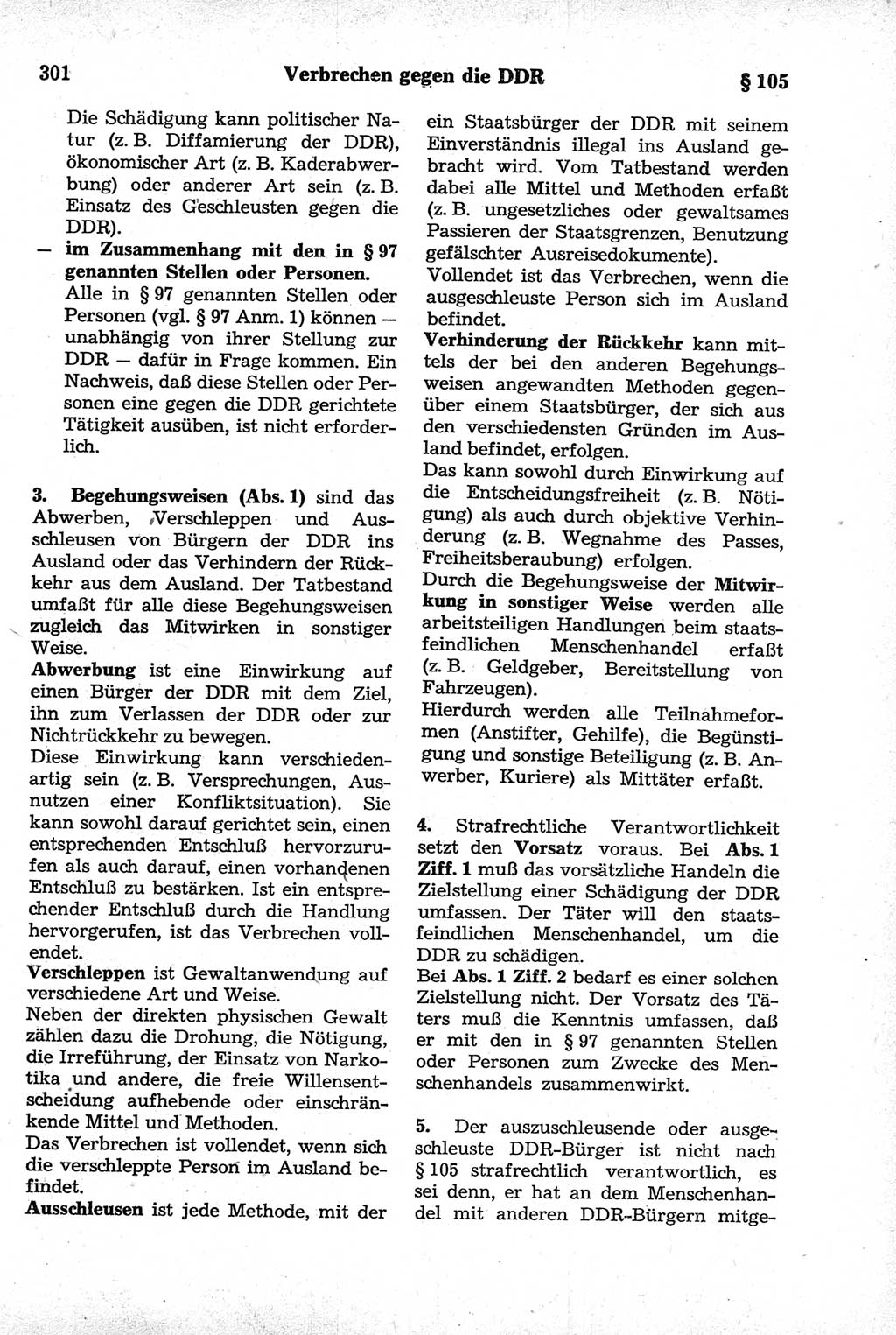 Strafrecht der Deutschen Demokratischen Republik (DDR), Kommentar zum Strafgesetzbuch (StGB) 1981, Seite 301 (Strafr. DDR Komm. StGB 1981, S. 301)