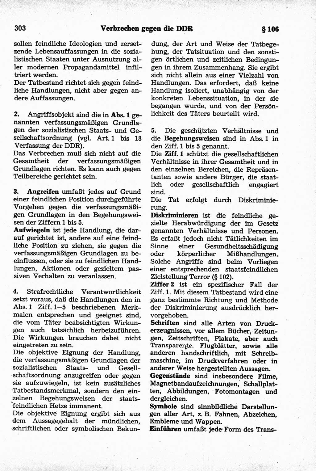 Strafrecht der Deutschen Demokratischen Republik (DDR), Kommentar zum Strafgesetzbuch (StGB) 1981, Seite 303 (Strafr. DDR Komm. StGB 1981, S. 303)