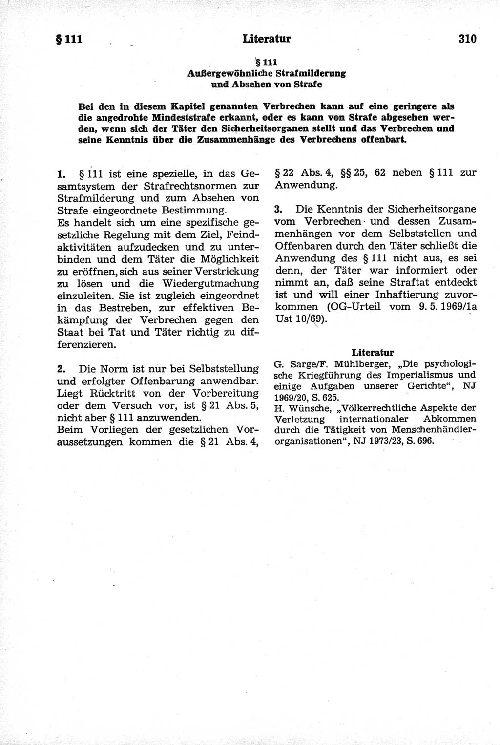 Strafrecht der Deutschen Demokratischen Republik (DDR), Kommentar zum Strafgesetzbuch (StGB) 1981, Seite 310 (Strafr. DDR Komm. StGB 1981, S. 310)