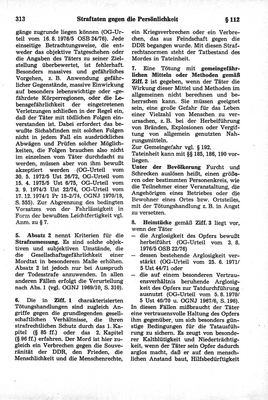 Strafrecht der Deutschen Demokratischen Republik (DDR), Kommentar zum Strafgesetzbuch (StGB) 1981, Seite 313 (Strafr. DDR Komm. StGB 1981, S. 313)