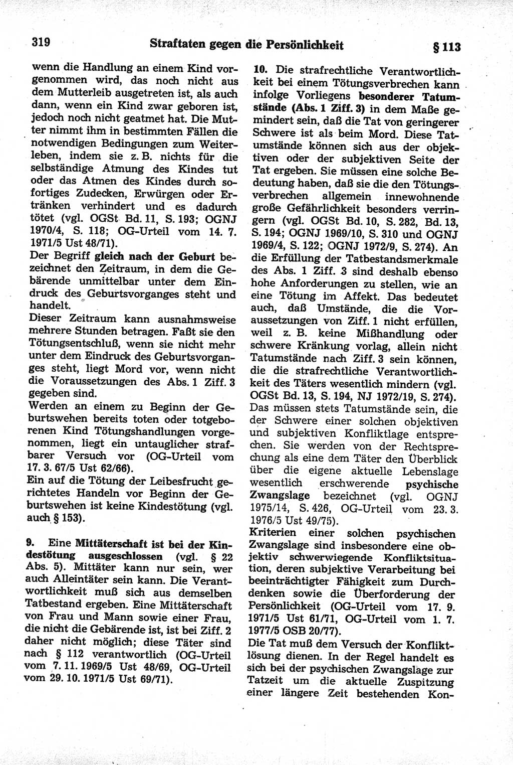 Strafrecht der Deutschen Demokratischen Republik (DDR), Kommentar zum Strafgesetzbuch (StGB) 1981, Seite 319 (Strafr. DDR Komm. StGB 1981, S. 319)