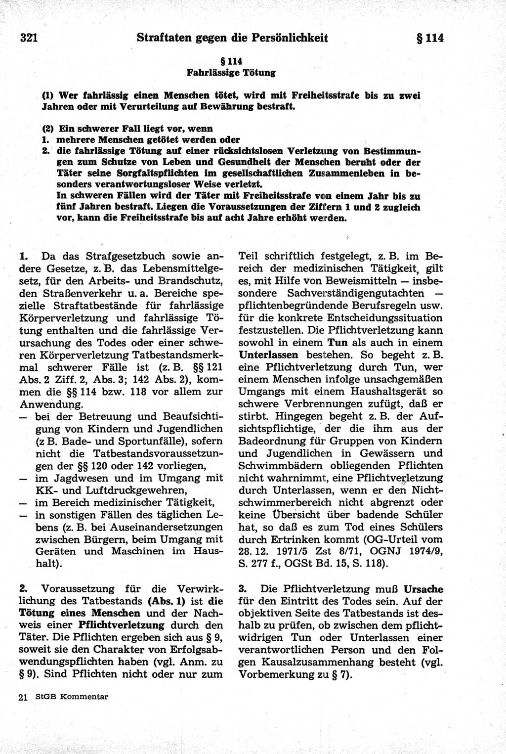 Strafrecht der Deutschen Demokratischen Republik (DDR), Kommentar zum Strafgesetzbuch (StGB) 1981, Seite 321 (Strafr. DDR Komm. StGB 1981, S. 321)