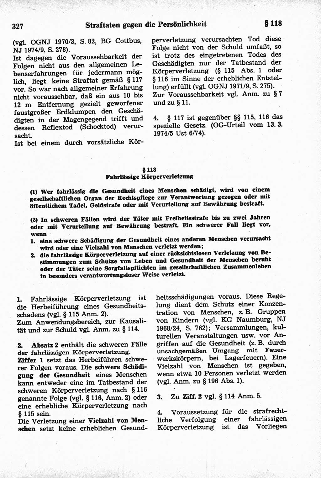 Strafrecht der Deutschen Demokratischen Republik (DDR), Kommentar zum Strafgesetzbuch (StGB) 1981, Seite 327 (Strafr. DDR Komm. StGB 1981, S. 327)