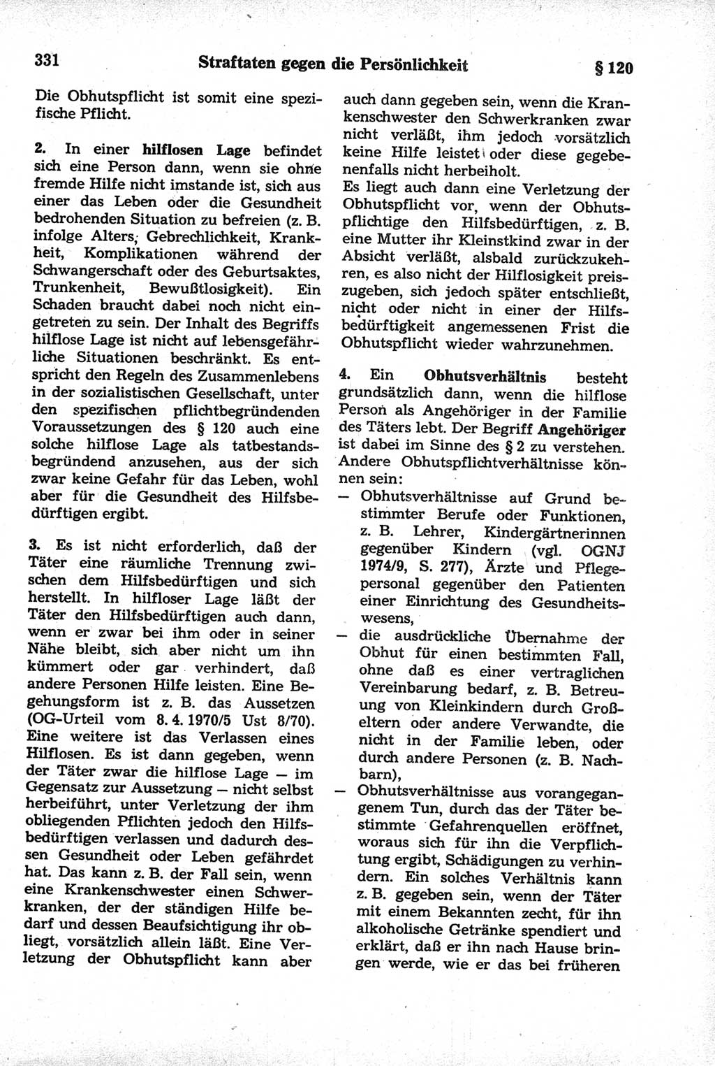 Strafrecht der Deutschen Demokratischen Republik (DDR), Kommentar zum Strafgesetzbuch (StGB) 1981, Seite 331 (Strafr. DDR Komm. StGB 1981, S. 331)