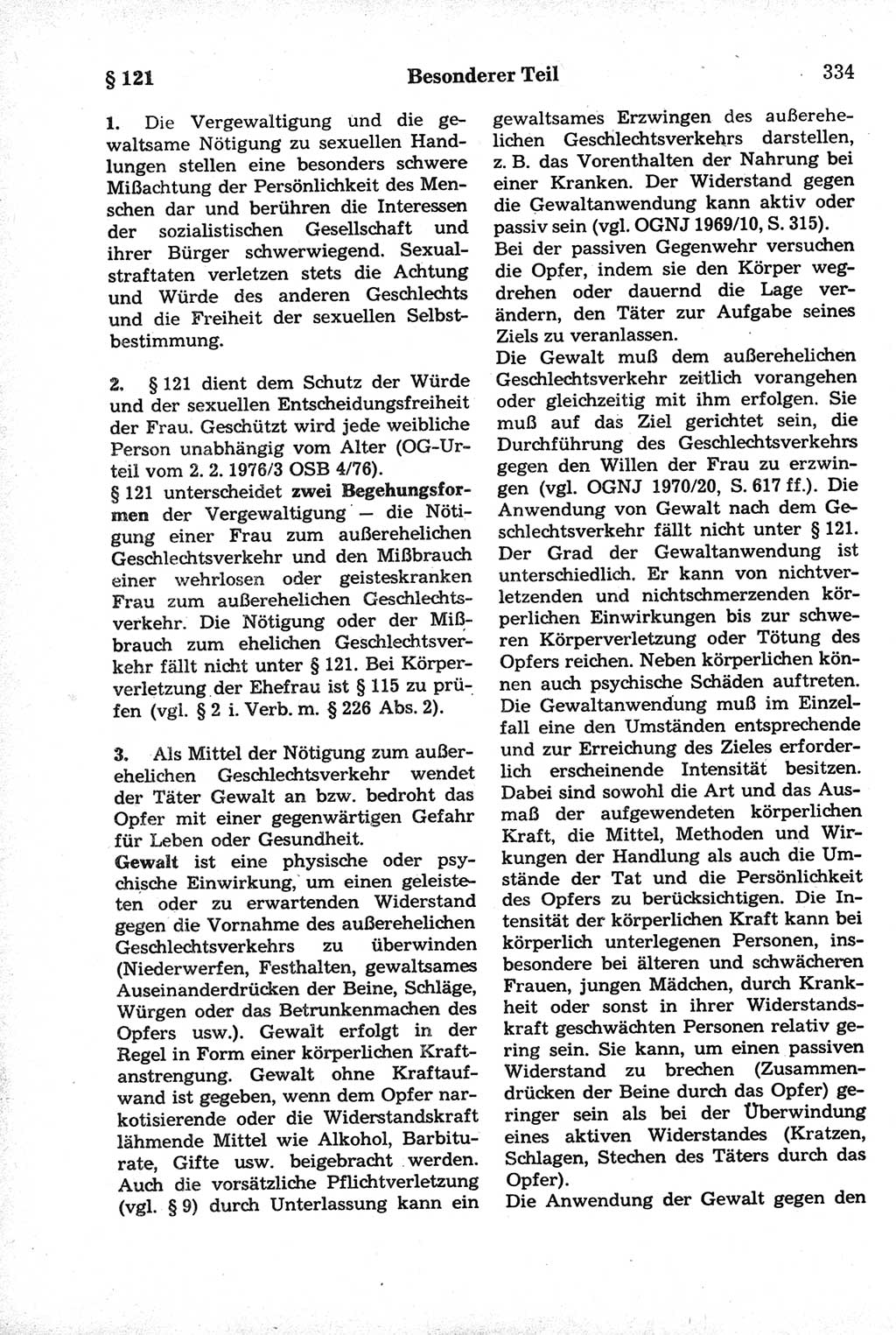 Strafrecht der Deutschen Demokratischen Republik (DDR), Kommentar zum Strafgesetzbuch (StGB) 1981, Seite 334 (Strafr. DDR Komm. StGB 1981, S. 334)