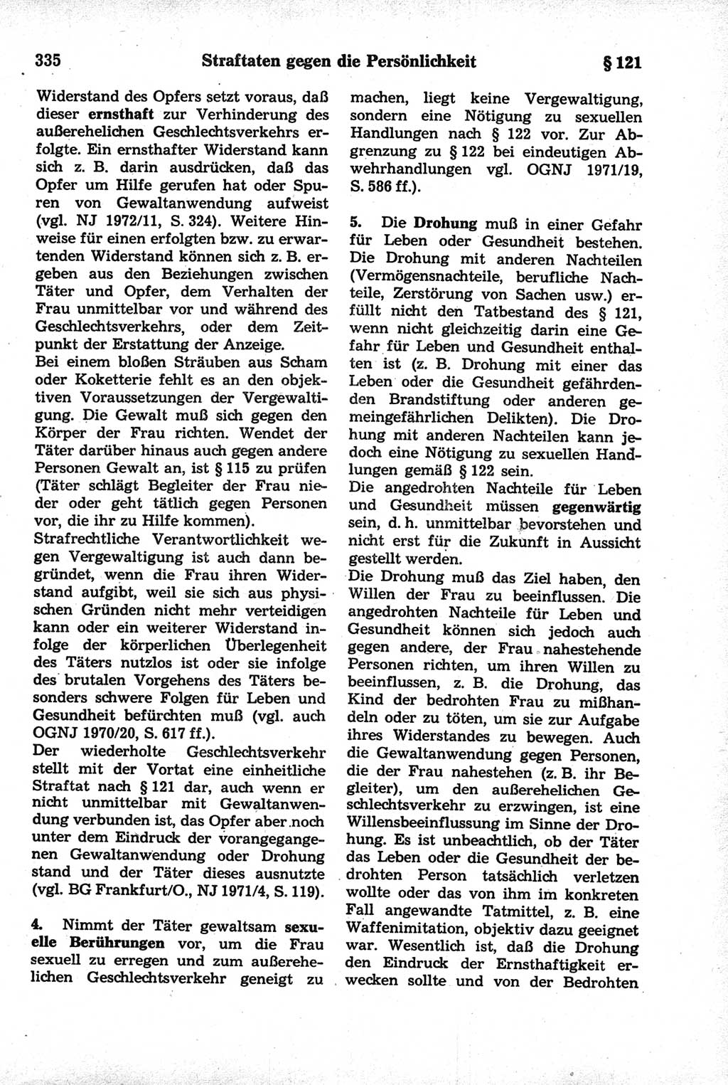 Strafrecht der Deutschen Demokratischen Republik (DDR), Kommentar zum Strafgesetzbuch (StGB) 1981, Seite 335 (Strafr. DDR Komm. StGB 1981, S. 335)