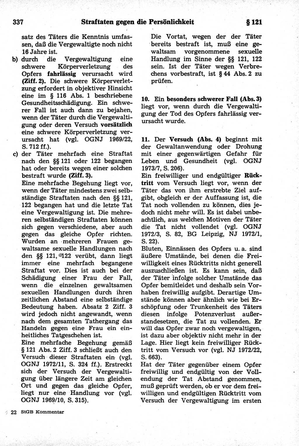 Strafrecht der Deutschen Demokratischen Republik (DDR), Kommentar zum Strafgesetzbuch (StGB) 1981, Seite 337 (Strafr. DDR Komm. StGB 1981, S. 337)