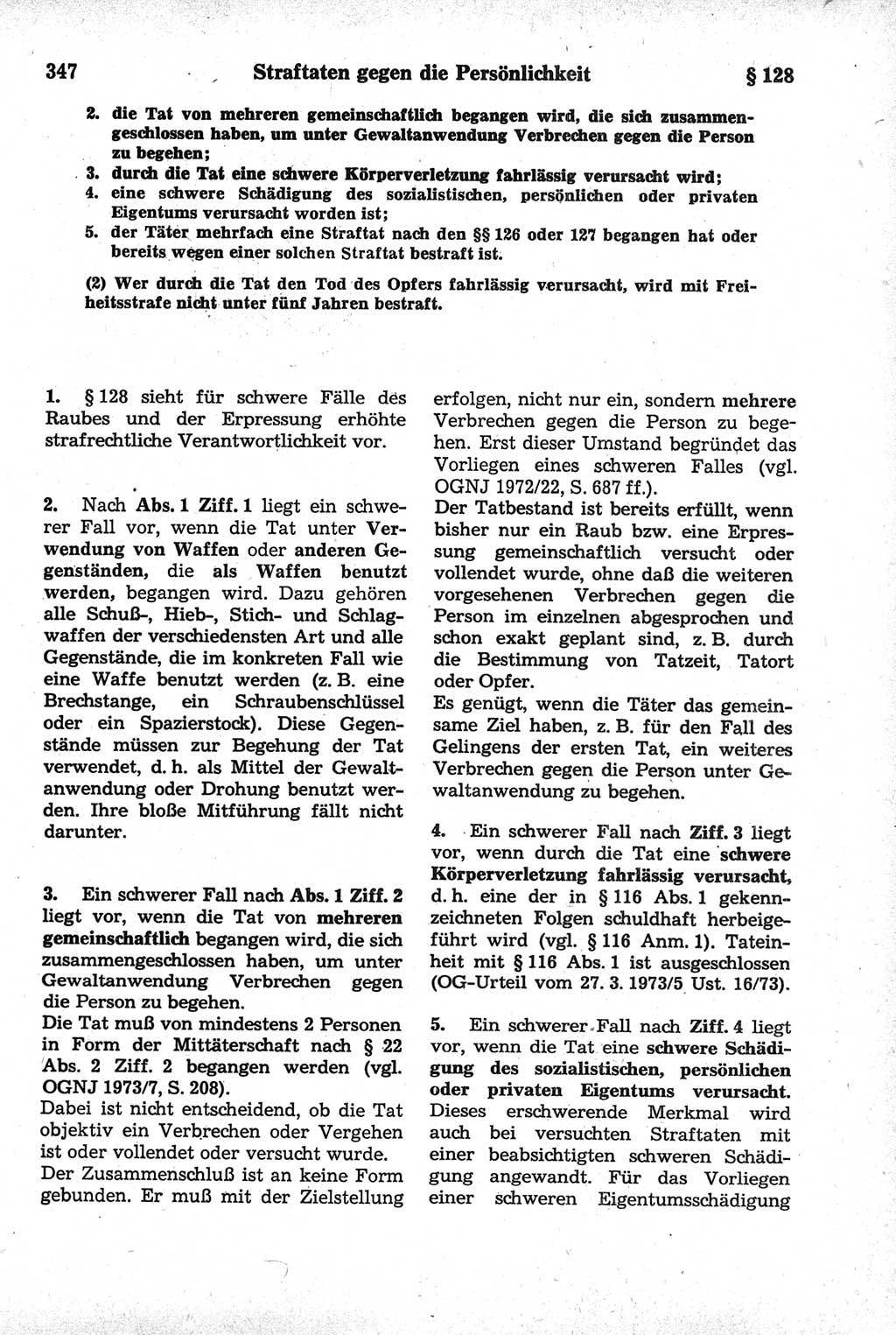 Strafrecht der Deutschen Demokratischen Republik (DDR), Kommentar zum Strafgesetzbuch (StGB) 1981, Seite 347 (Strafr. DDR Komm. StGB 1981, S. 347)