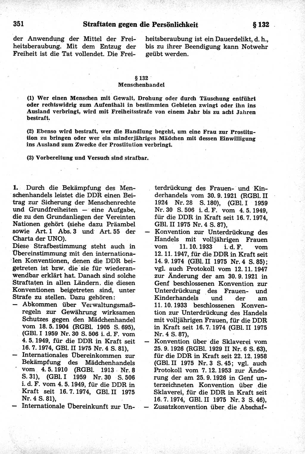 Strafrecht der Deutschen Demokratischen Republik (DDR), Kommentar zum Strafgesetzbuch (StGB) 1981, Seite 351 (Strafr. DDR Komm. StGB 1981, S. 351)